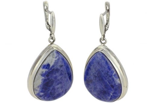 Серьги из серебра 925 пробы с содалитом.