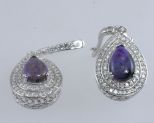 серьги чароит 9,5 гр.