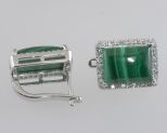серьги малахит 12 гр.