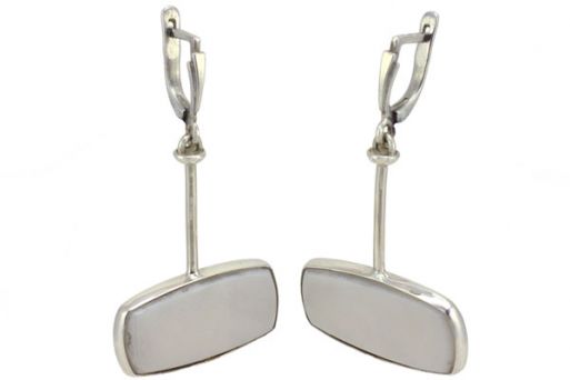 Серьги из серебра 925 пробы с кахолонгом.