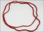 Коралл бусы столбики ч/з узел дл.70см.красные*