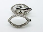 Серьги из серебра с кахолонгом и фианитами маркиза 11х20 мм 43326