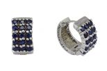 Серьги из серебра с сапфиром 15 кругов 3 мм 43562