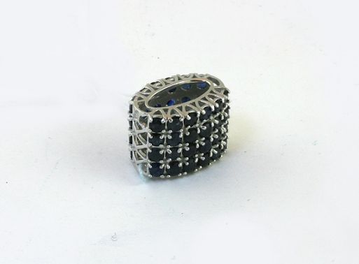 Серебряный кулон с сапфиром 43568 купить в магазине Самоцветы мира