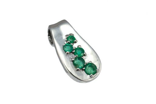 Серебряный кулон с изумрудом 43636 купить в магазине Самоцветы мира