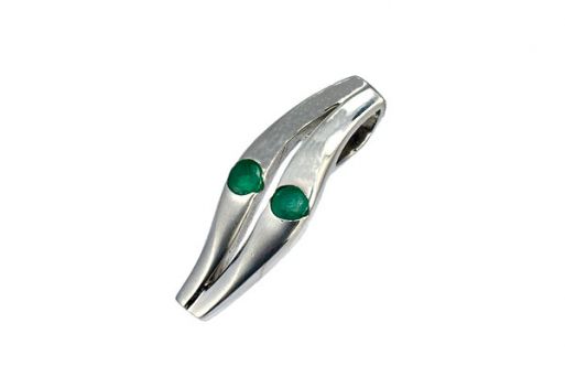 Серебряный кулон с изумрудом 43679 купить в магазине Самоцветы мира