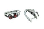 Серьги из серебра с гранатом 2 овала 4х6 мм 43771