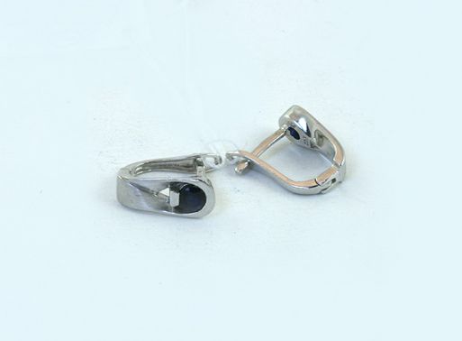 Серебряные серьги с сапфиром 43828 купить в магазине Самоцветы мира