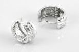 Серьги из серебра рифлёные 44091
