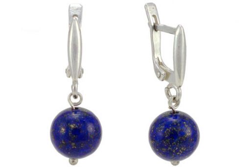 Серьги из серебра 925 пробы с лазуритом.