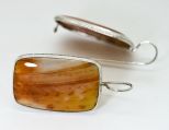 Серьги из серебра с сердоликом прямоугольник 22х33 мм 44185