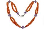 Сердолик колье колесики. Длина 45 см.