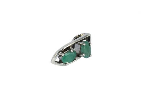 Серебряный кулон с изумрудом 45034 купить в магазине Самоцветы мира