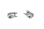 Серьги из серебра с изумрудом круг 3 мм 45035