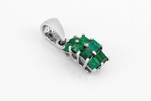 Серебряный кулон с изумрудом 45048 купить в магазине Самоцветы мира