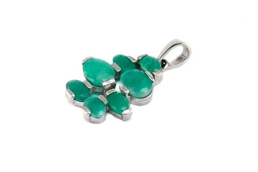 Серебряный кулон с изумрудом 45050 купить в магазине Самоцветы мира