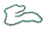 Колье из серебра с изумрудом 53 капли 5х7 мм 45053