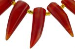 Сердолик колье клыки. Длина 42 см.
