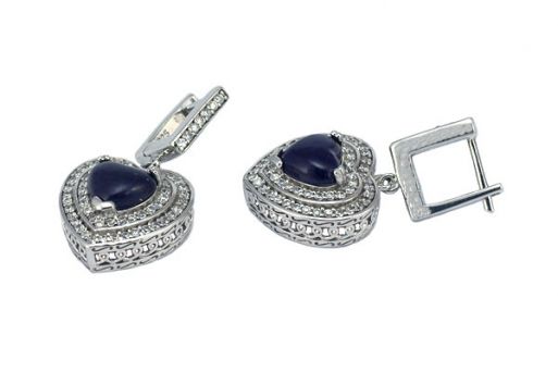 Серьги из серебра 925 пробы с лазуритом.