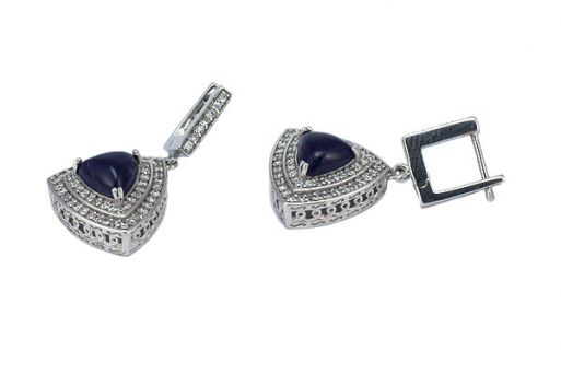 Серьги из серебра 925 пробы с лазуритом.
