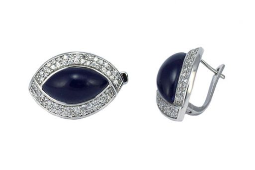 Серьги из серебра 925 пробы с лазуритом.