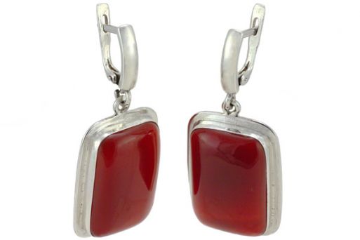 Серьги из серебра 925 пробы с сердоликом.