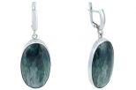 Серьги из серебра с Клинохлором Овал 20х34 мм 46050