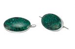 Серьги из серебра с Хризоколлой Овал 24х39 мм 46060