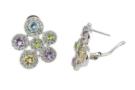 серьги микс CZ 11.1гр* ― Самоцветы мира