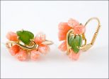 К+Н серьги 6 роз 1 лист запятая*