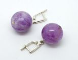 Серьги из серебра с аметистом шар 15 мм 46892