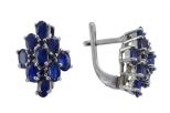 Серьги из серебра с сапфиром 9 овалов 3х5 мм 47598