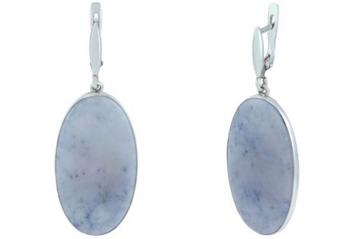 Серьги из серебра 925 пробы с кахолонгом.