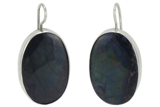 Серьги из серебра 925 пробы с лабрадором.