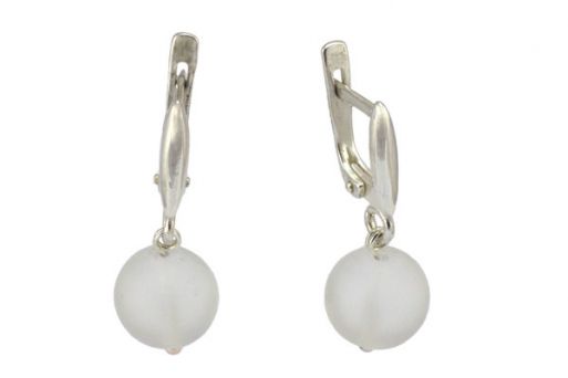 Серьги из серебра 925 пробы с горным хрусталем. 