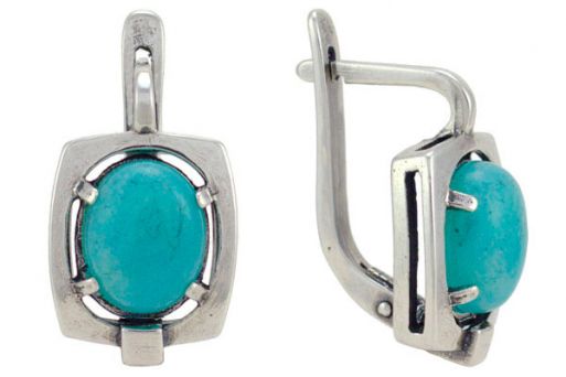 Серьги из серебра 925 пробы с амазонитом.