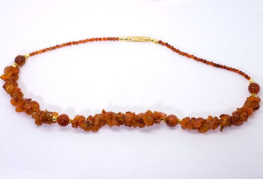 Сердолик колье осколки+шар. Длина 45 см. ― Самоцветы мира