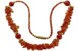 Сердолик колье осколки+шар. Длина 45 см.