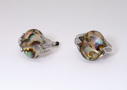 серьги перламутр CZ 8,0гр* ― Самоцветы мира