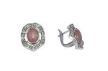 Серьги розовый кварц. Вес 7.8 гр.