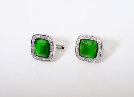 серьги улексит CZ 9.3гр* ― Самоцветы мира