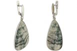 Серьги из серебра с Скарном парус 18х35 мм 49374