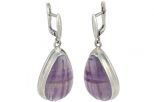Серьги из серебра с флюоритом капля 18х28 мм 49379