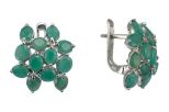 Серьги из серебра с изумрудом 12 овалов 4х6 мм 50250