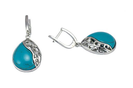 Серьги из серебра 925 пробы с бирюзой.