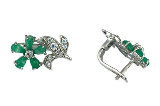 Серьги из серебра с Жадеитом. 