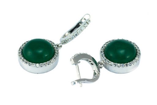 Серьги из серебра с Жадеитом. 