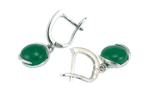 Серьги из серебра с Жадеитом. 