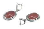 Серьги из серебра с сердоликом овал 13х18 мм 50545