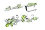 серьги хризолит вес 13,0гр.